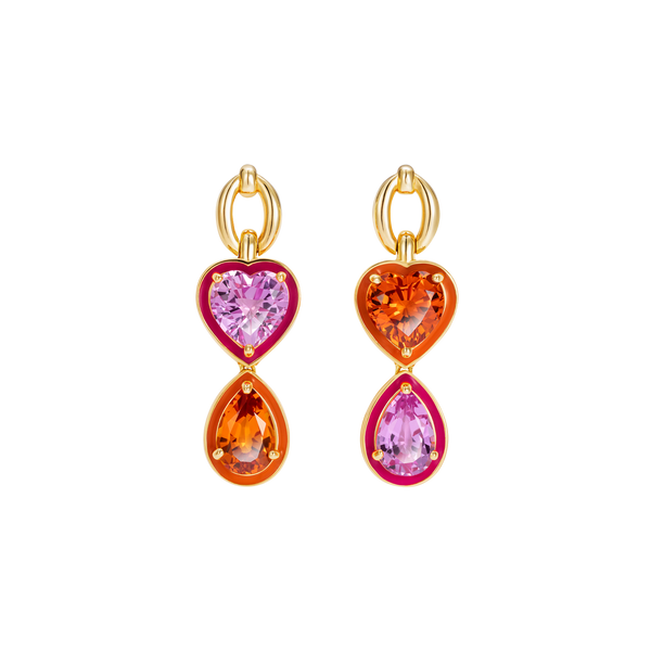 nadine aysoy Catena Double Stone and Enamel Earrings