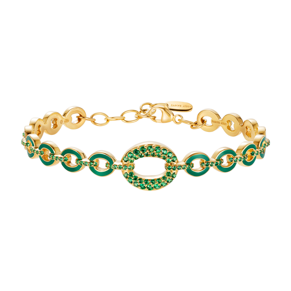 nadine aysoy Catena Green Enamel and Emerald Bangle