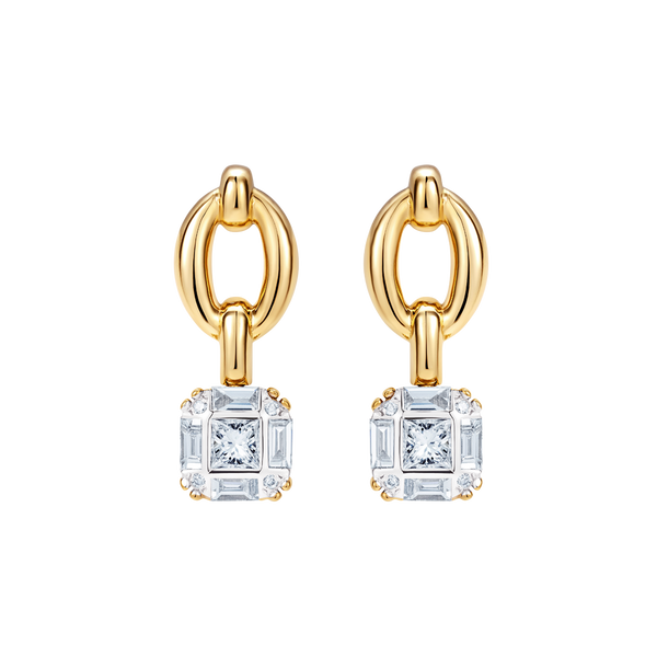 nadine aysoy Catena Illusion Diamond Asscher Drop Earrings