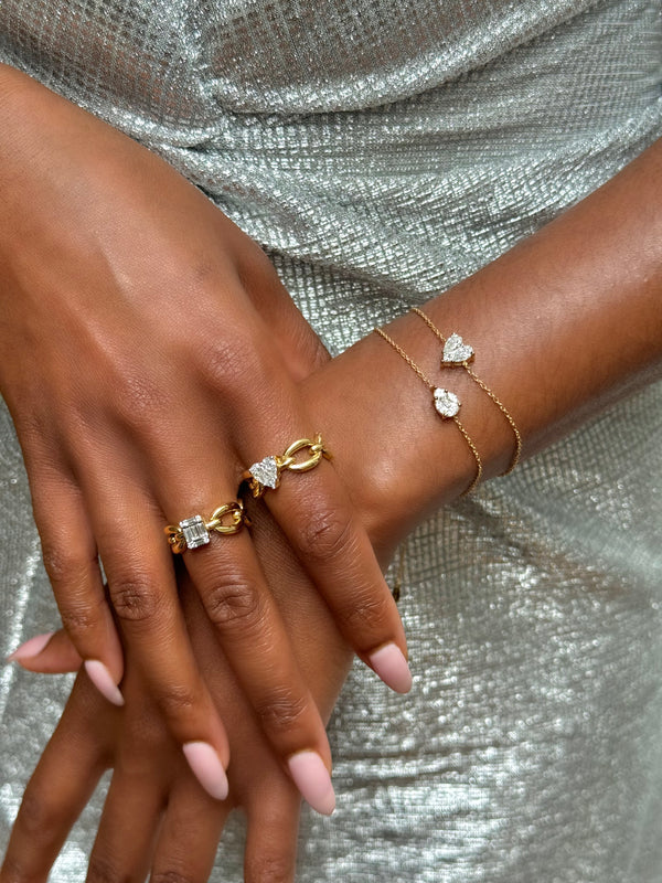 Nadine Aysoy Catena Illusion Diamond Heart Bracelet