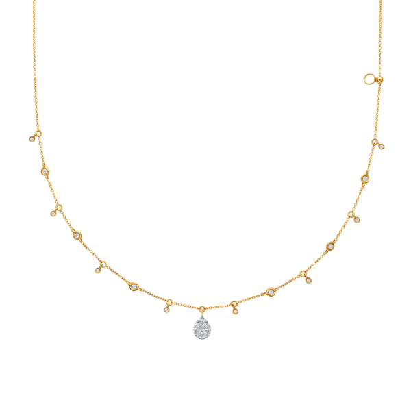 nadine aysoy Catena Illusion Diamond Pear Charm Necklace