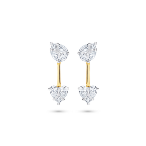 nadine aysoy Catena Illusion Heart Shaped Double Earrings