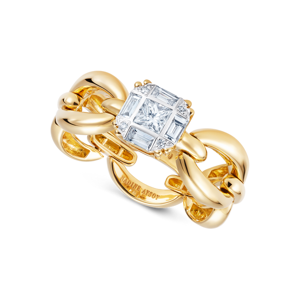 nadine aysoy Catena Petite Diamond Illusion Asscher Ring