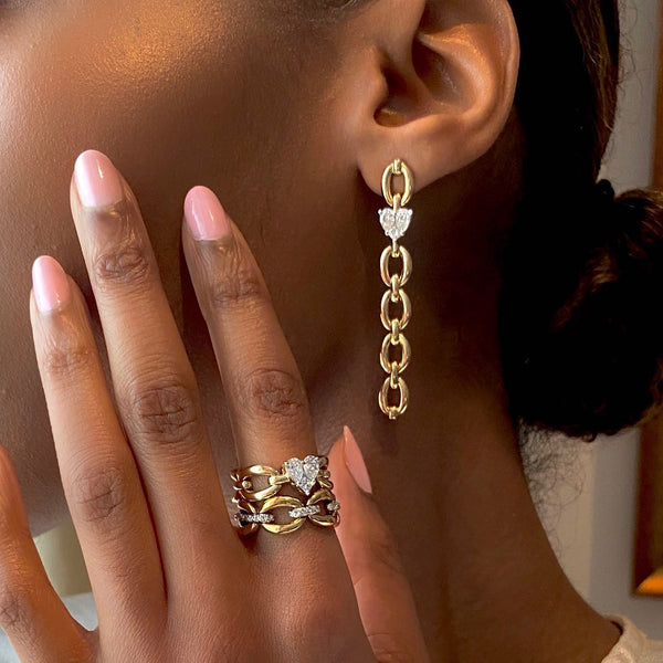 Nadine Aysoy Catena Petite Diamond Illusion Heart Ring