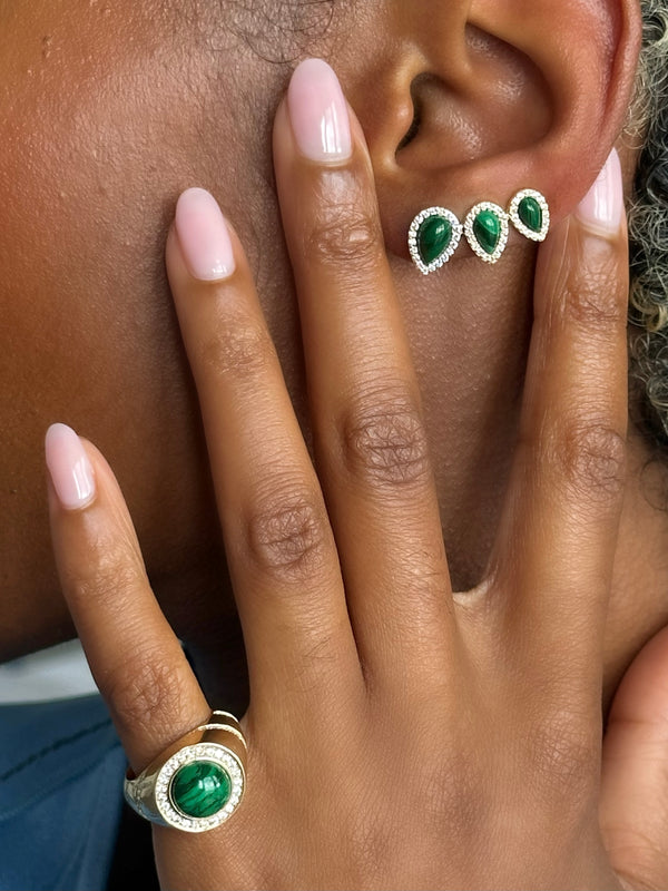 Nadine Aysoy Eclipse Malachite Pear Shaped Climbers