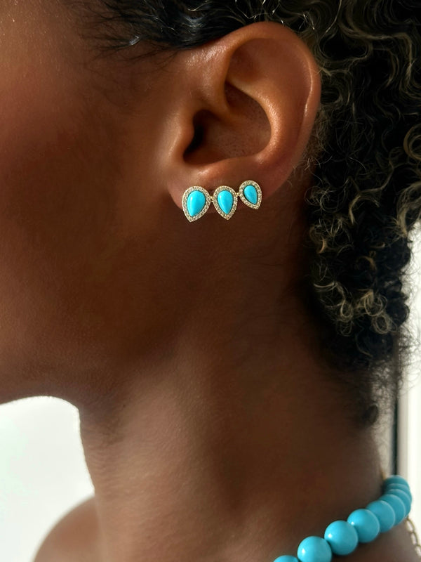 Nadine Aysoy Eclipse Turquoise Pear Shaped Climbers