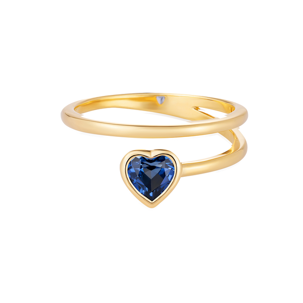 nadine aysoy Le Cercle Blue Sapphire Heart Shaped Petite Ring