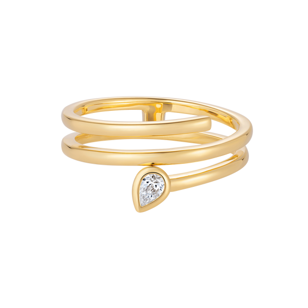 nadine aysoy Le Cercle Diamond Pear Shaped Petite Ring