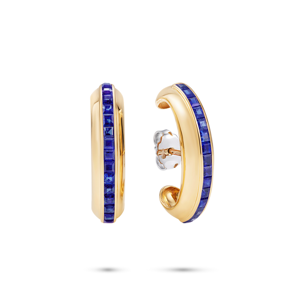 nadine aysoy Le Cercle Ear Lobe Blue Sapphire Earrings