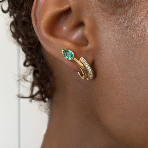 Nadine Aysoy Le Cercle Emerald Serpent Ear Climbers
