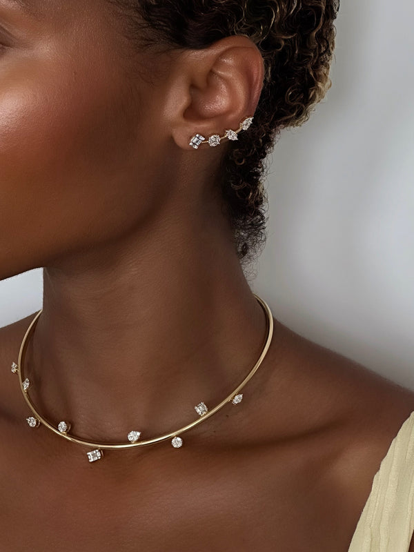 Nadine Aysoy Le Cercle Floating Illusion Diamond Ear Climbers