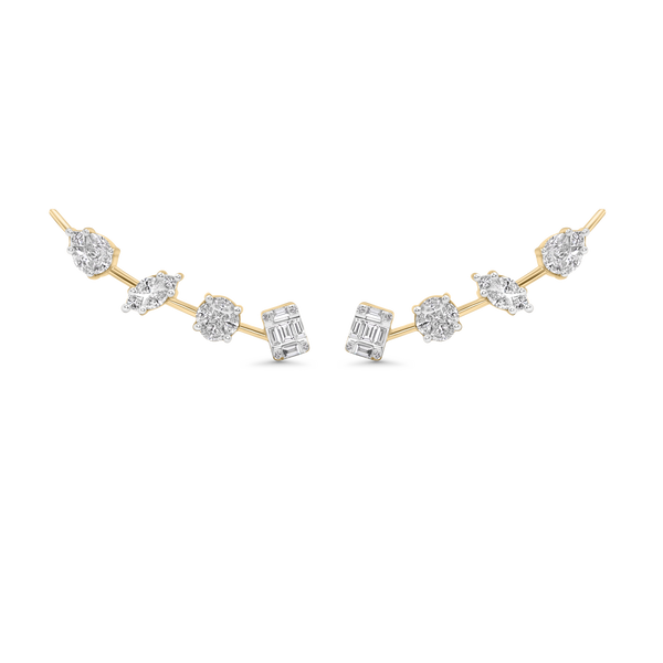 nadine aysoy Le Cercle Floating Illusion Diamond Ear Climbers