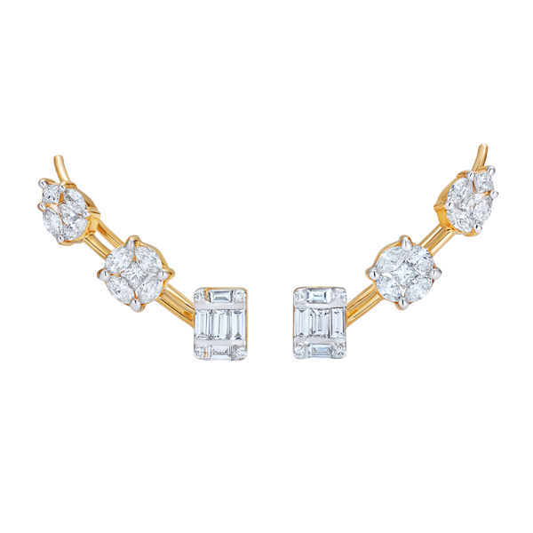 nadine aysoy Le Cercle Floating Illusion Diamond Short Ear Climbers