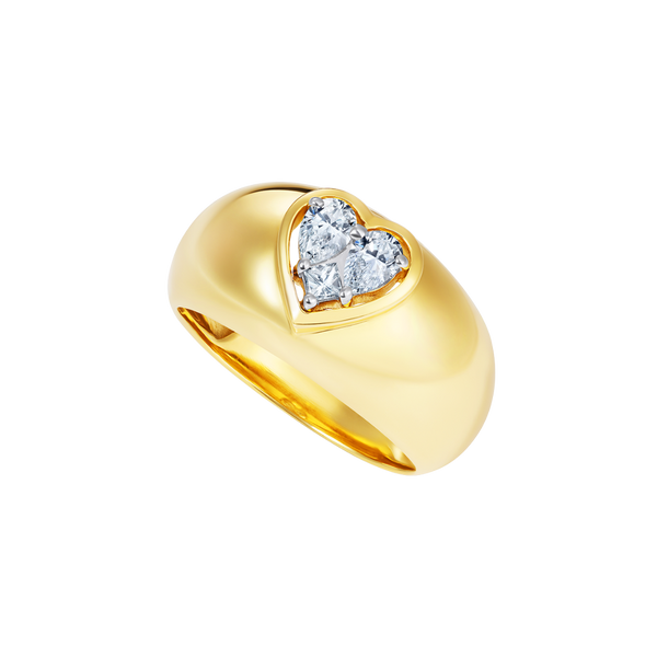 nadine aysoy Le Cercle Illusion Diamond Heart Bombe Ring