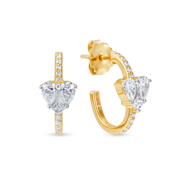 nadine aysoy Le Cercle Illusion Diamond Heart Hoop Earrings