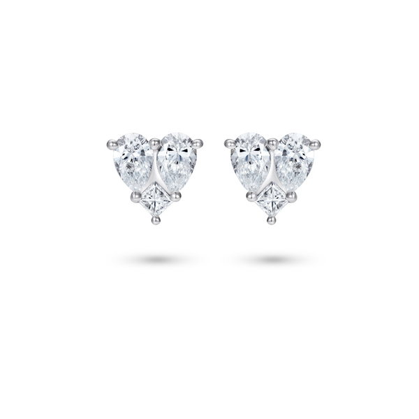 nadine aysoy Le Cercle Illusion Diamond Heart Stud Earrings