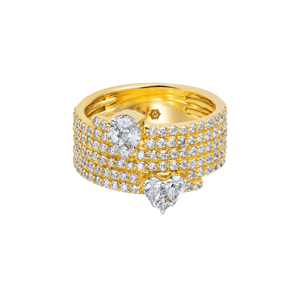 nadine aysoy Le Cercle Illusion Diamond Pear and Heart Pavé Ring