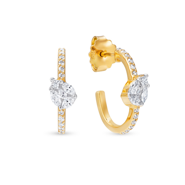 nadine aysoy Le Cercle Illusion Diamond Pear Hoop Earrings