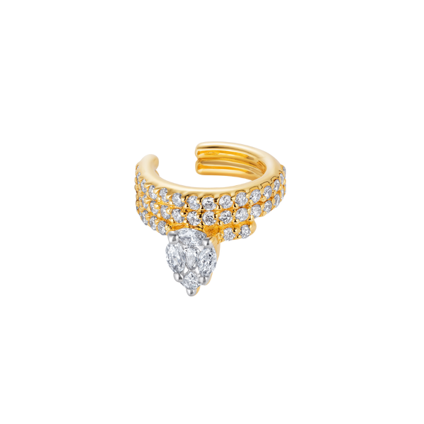 nadine aysoy Le Cercle Illusion Diamond Pear Pavé Ear Cuff