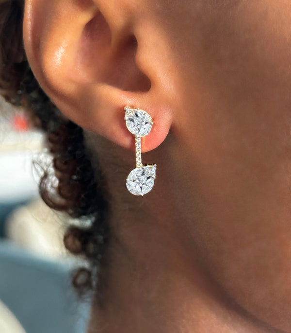 Nadine Aysoy Le Cercle Illusion Pear Shaped Double Earrings