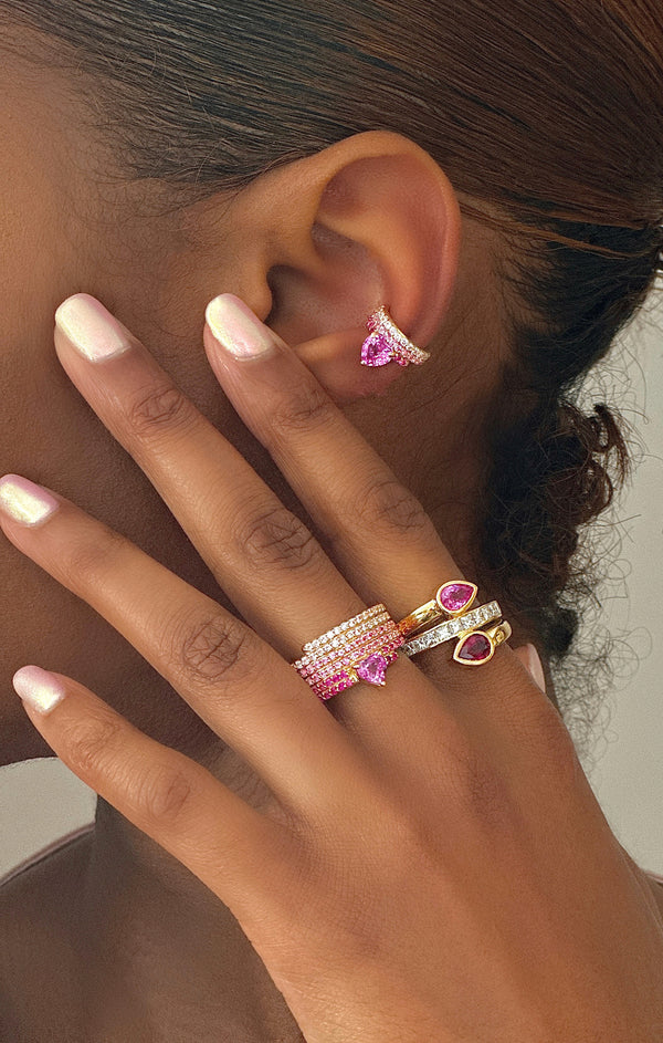 Nadine Aysoy Le Cercle Ombre Pink Sapphire Ear Cuff