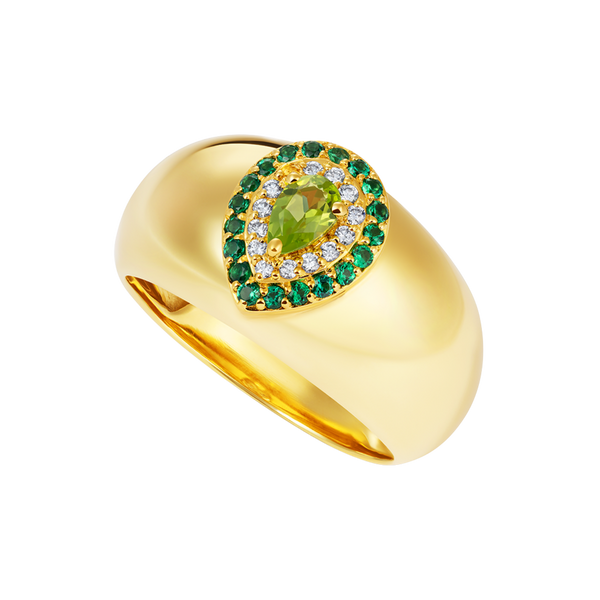 nadine aysoy Le Cercle Pear Shaped Peridot Bombe Ring