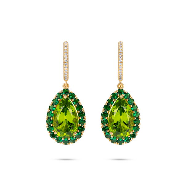 nadine aysoy Le Cercle Pear Shaped Peridot Earrings