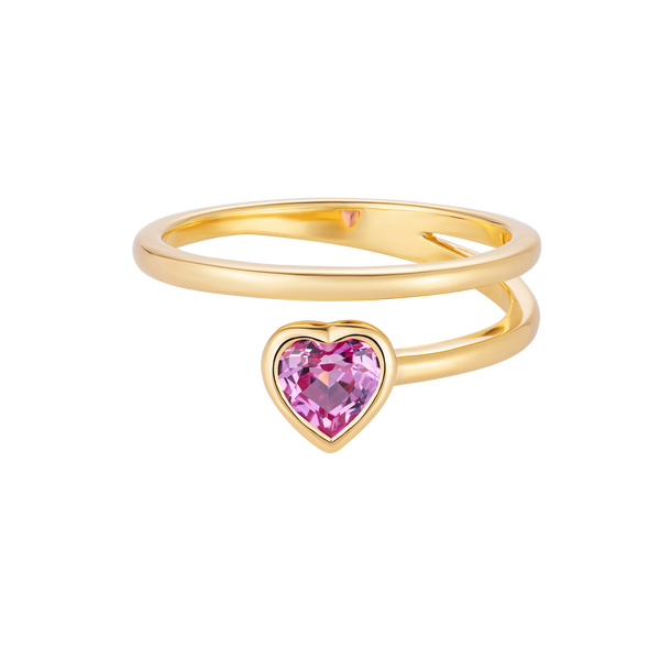 nadine aysoy Le Cercle Pink Sapphire Heart Shaped Petite Ring