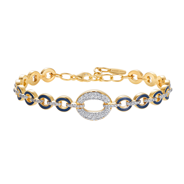 nadine aysoy Catena Blue Enamel and Diamond Bangle