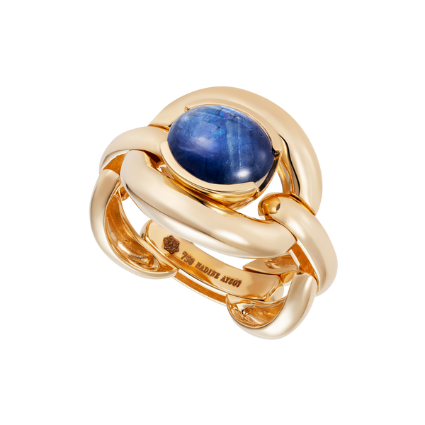 nadine aysoy Catena Blue Sapphire Cabochon Ring