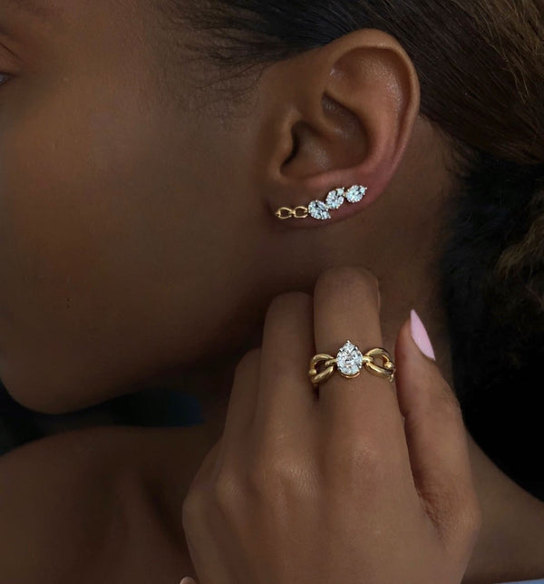 Nadine Aysoy Catena Diamond Illusion Ear Climbers