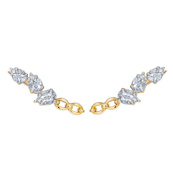 nadine aysoy Catena Diamond Illusion Ear Climbers