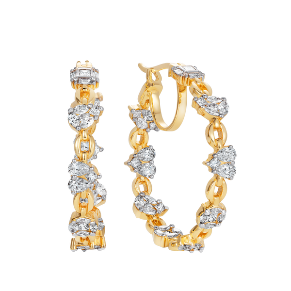 nadine aysoy Catena Diamond Illusion Hoop Earrings