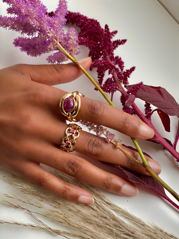 Nadine Aysoy Catena Double Ruby Baguette Ring