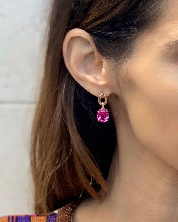 Nadine Aysoy Catena Drop Pink Topaz Earrings