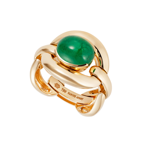 nadine aysoy Catena Emerald Cabochon Ring