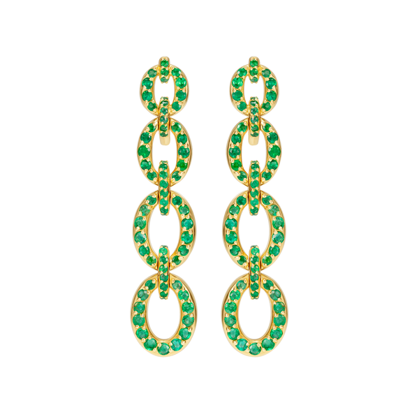 nadine aysoy Catena Emerald Long Earrings