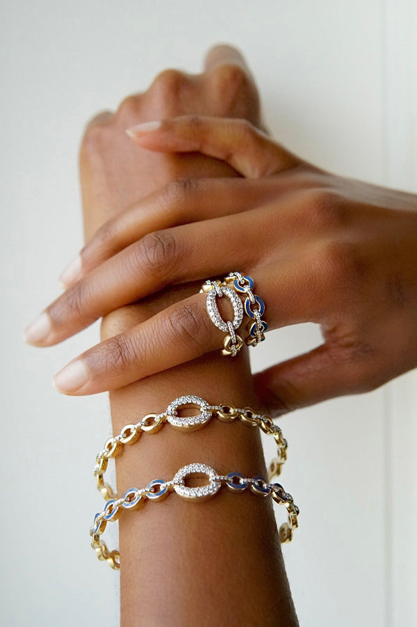 Nadine Aysoy Catena Large Link Diamond Ring