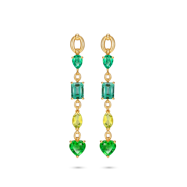 nadine aysoy Catena Multi Stone Green Earrings