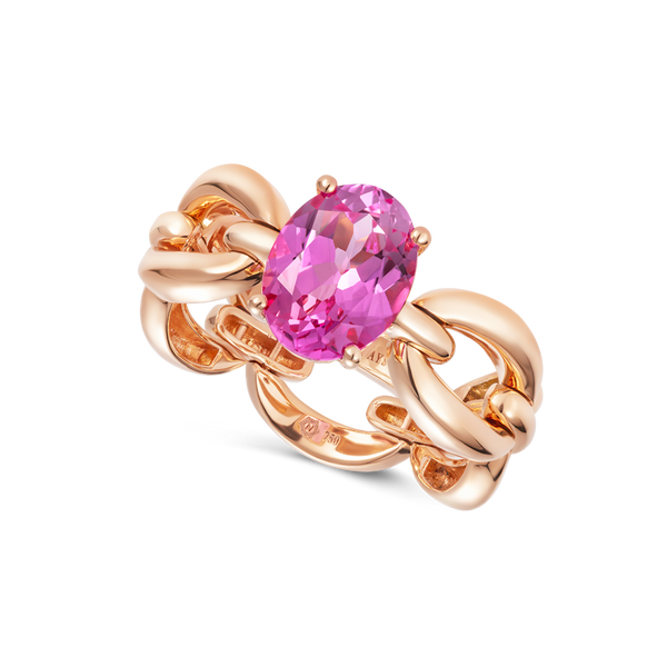 nadine aysoy Catena Oval Pink Topaz Ring