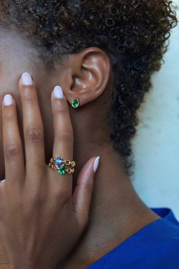 Nadine Aysoy Catena Pear Cut Stud Earrings