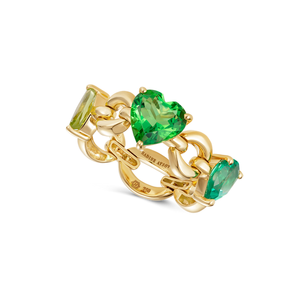nadine aysoy Catena Petite Multi Stone Green Ring
