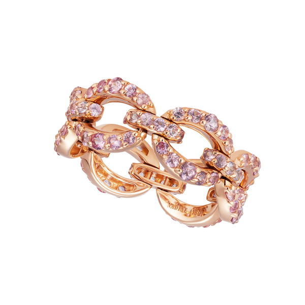 nadine aysoy Catena Petite Pavé Pink Sapphire Ring