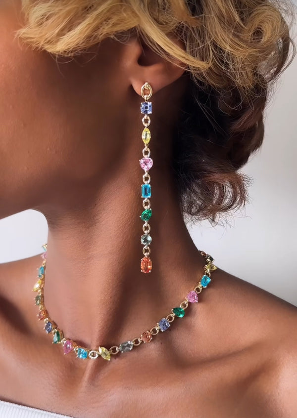 Nadine Aysoy Catena Rainbow Extra Long Earrings