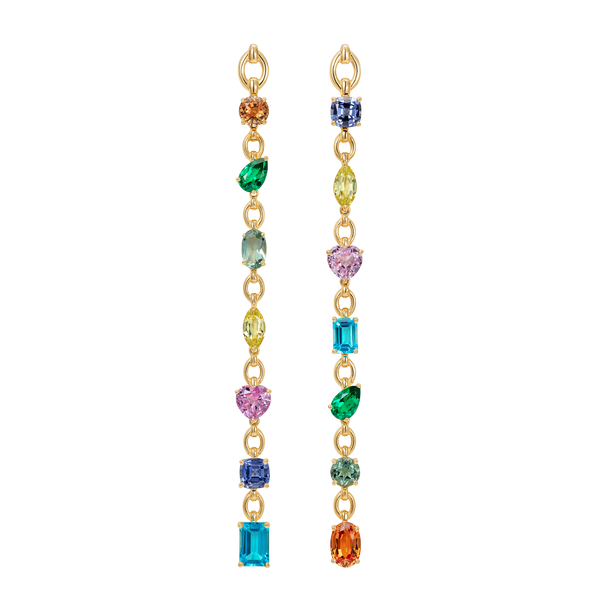 nadine aysoy Catena Rainbow Extra Long Earrings