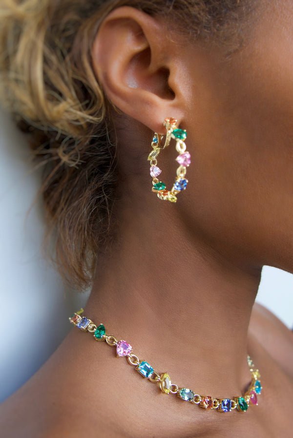Nadine Aysoy Catena Rainbow Hoop Earrings