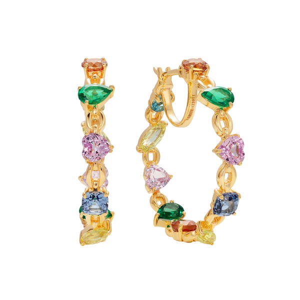 nadine aysoy Catena Rainbow Hoop Earrings