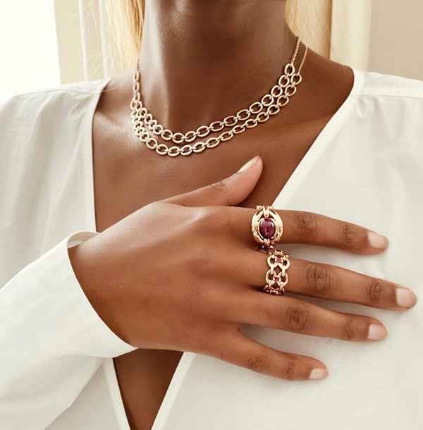 Nadine Aysoy Catena Ruby Cabochon Ring