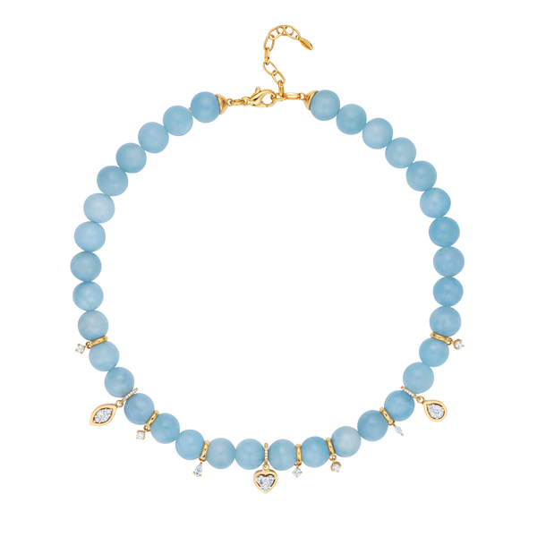 nadine aysoy Eclipse Aquamarine Bead Necklace