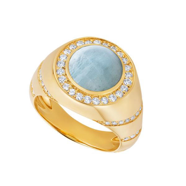 nadine aysoy Eclipse Aquamarine Pinky Ring